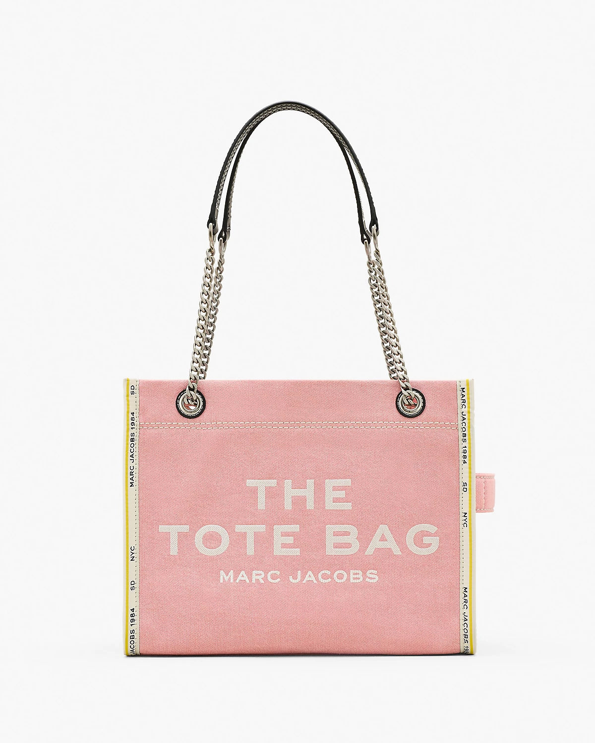 The Denim Chain Medium Ribbon Pink Tote Bag Marc Jacobs