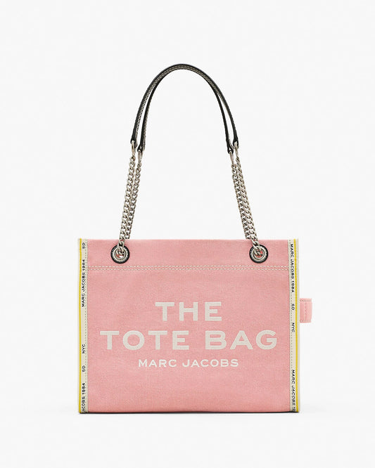 The Denim Chain Medium Ribbon Pink Tote Bag Marc Jacobs