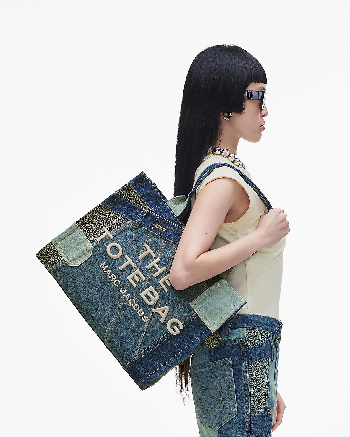 The Deconstructed Denim Large Tote Bag Marc Jacobs