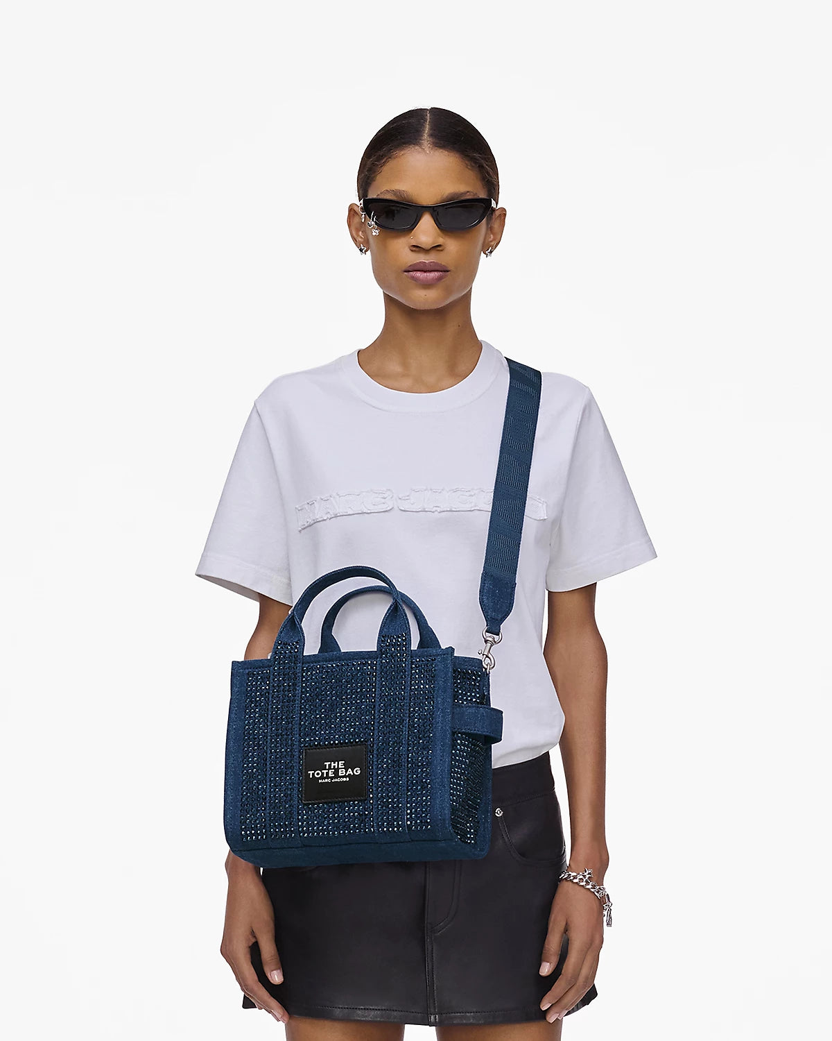 The Crystal Denim Small Tote Bag Marc Jacobs