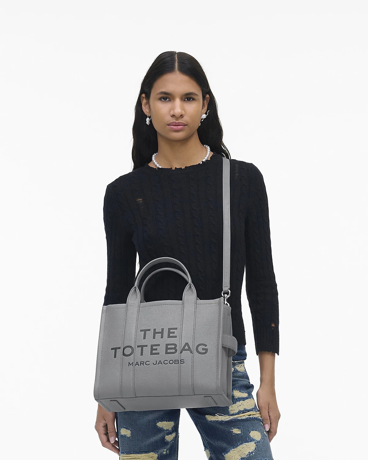 The Medium Wolf Grey Tote Bag Marc Jacobs