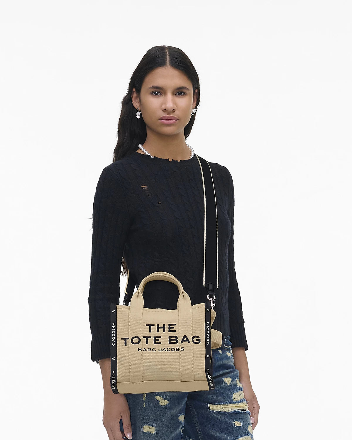 The Jacquard Small Warm Sand Tote Bag Marc Jacobs